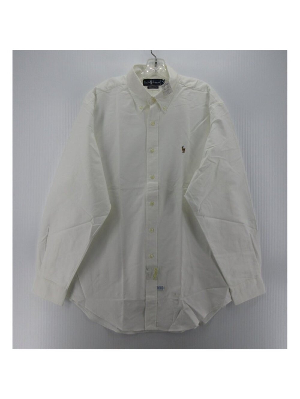 VINTAGE Ralph Lauren Shirt 17 Oxford Cloth OCBD Flesh Pony Preppy